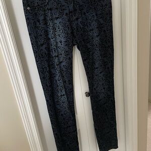 Women's  Navy / Black Patterned Jeans